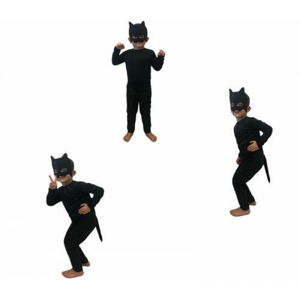 Kara Kedi Kostümü Maskeli Kara Kedi Kostüm 56 Yaş Kara Kedi