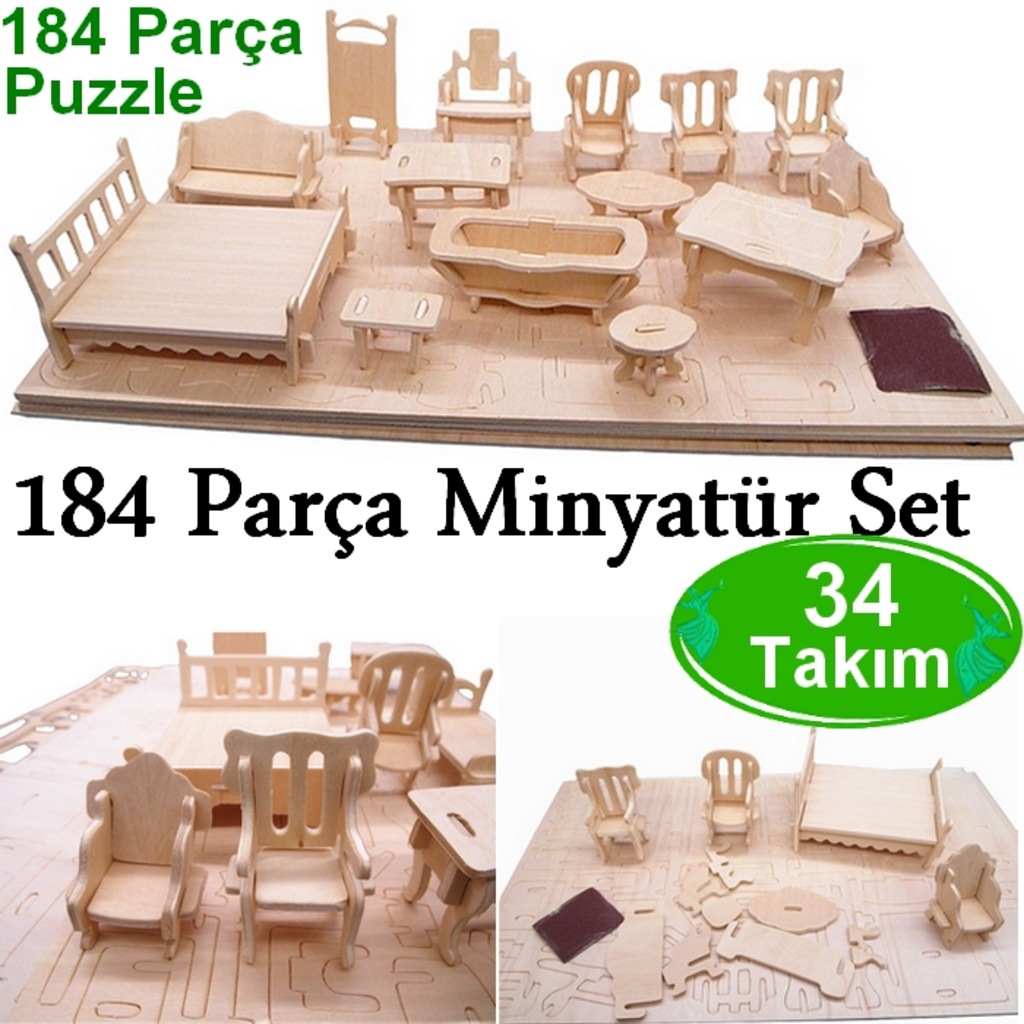 ahsap minyatur ev esyalari egitici oyuncak 184 parca mobilya fiyatlari ve ozellikleri