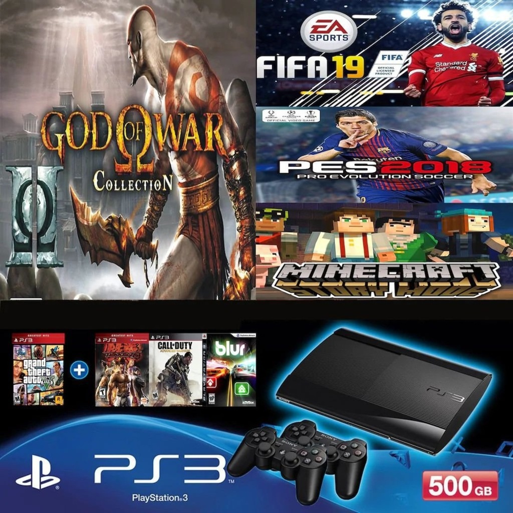 33 OYUNLU PS3+500GB +ÇİFTKOL+FULL OYUNLU+12AY GARANTİ