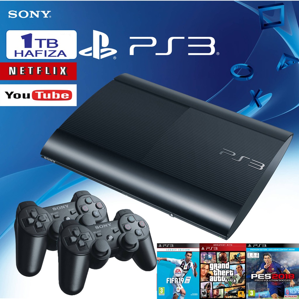 1 TB PS3 SUPER SLİM+100 OYUNLU+SIFIR KOL+12 AY GARANTİ