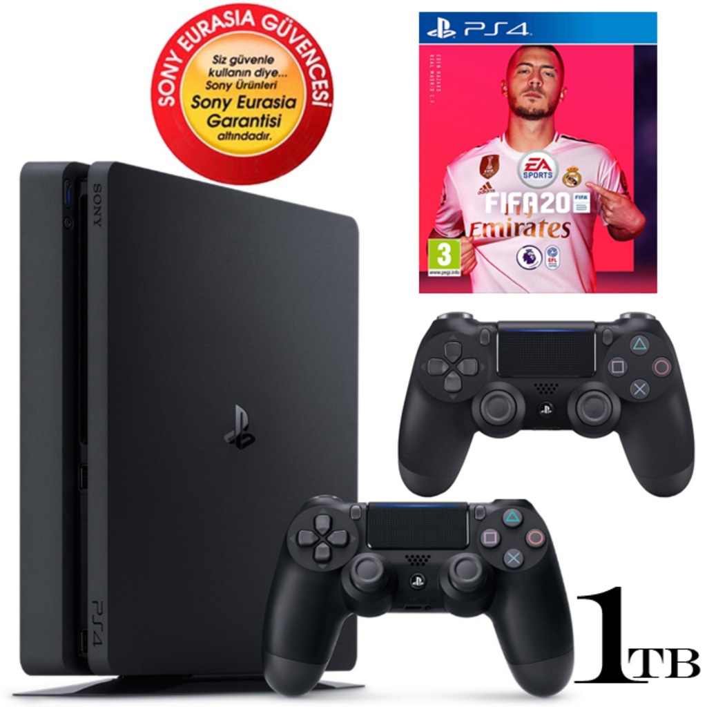 SONY PLAYSTATION 4 - PS4 1 TB + FIFA 2020 + + 2. V2 KOL + EURASİA