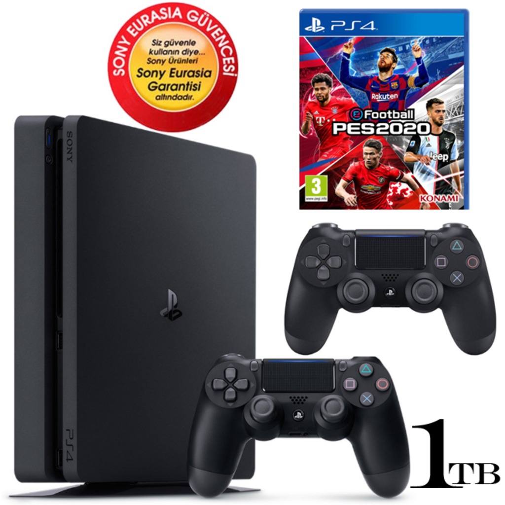 SONY PLAYSTATION 4 - PS4 1 TB + PES 2020 + 2. V2 KOL + EURASİA