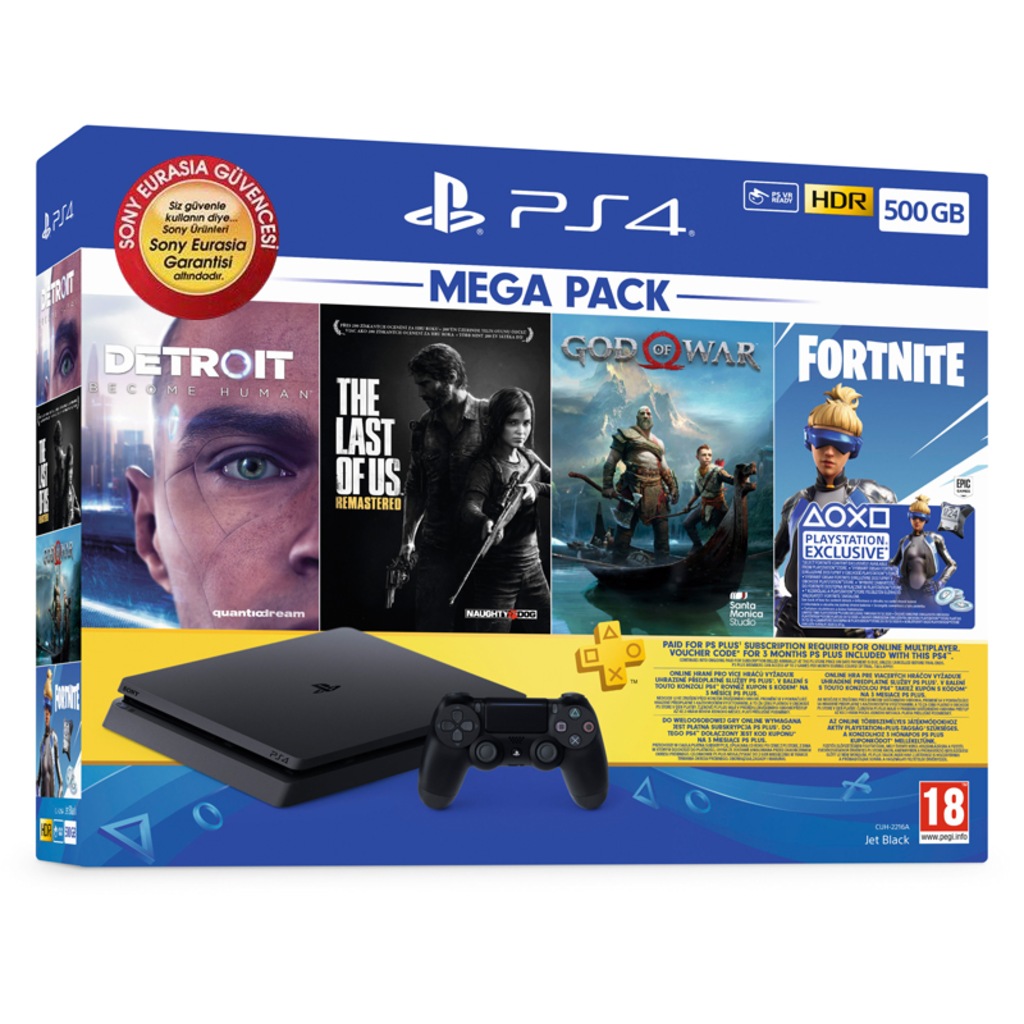 Sony Ps4 500Gb Slim MegaPack Oyun Konsolu (Sony Eurasia)