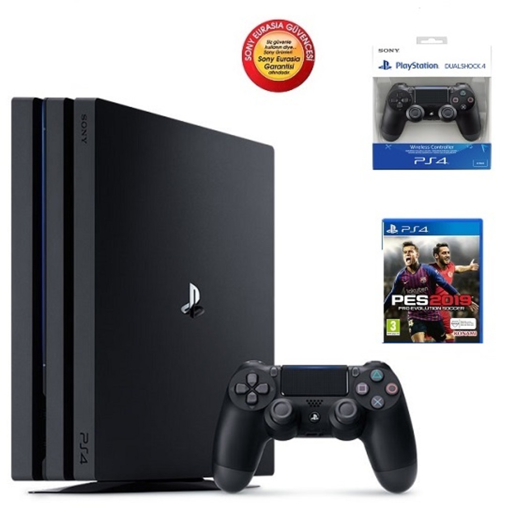 Sony Ps4 Pro 1TB + 2.Kol + PES 19 (cuh 7216b)