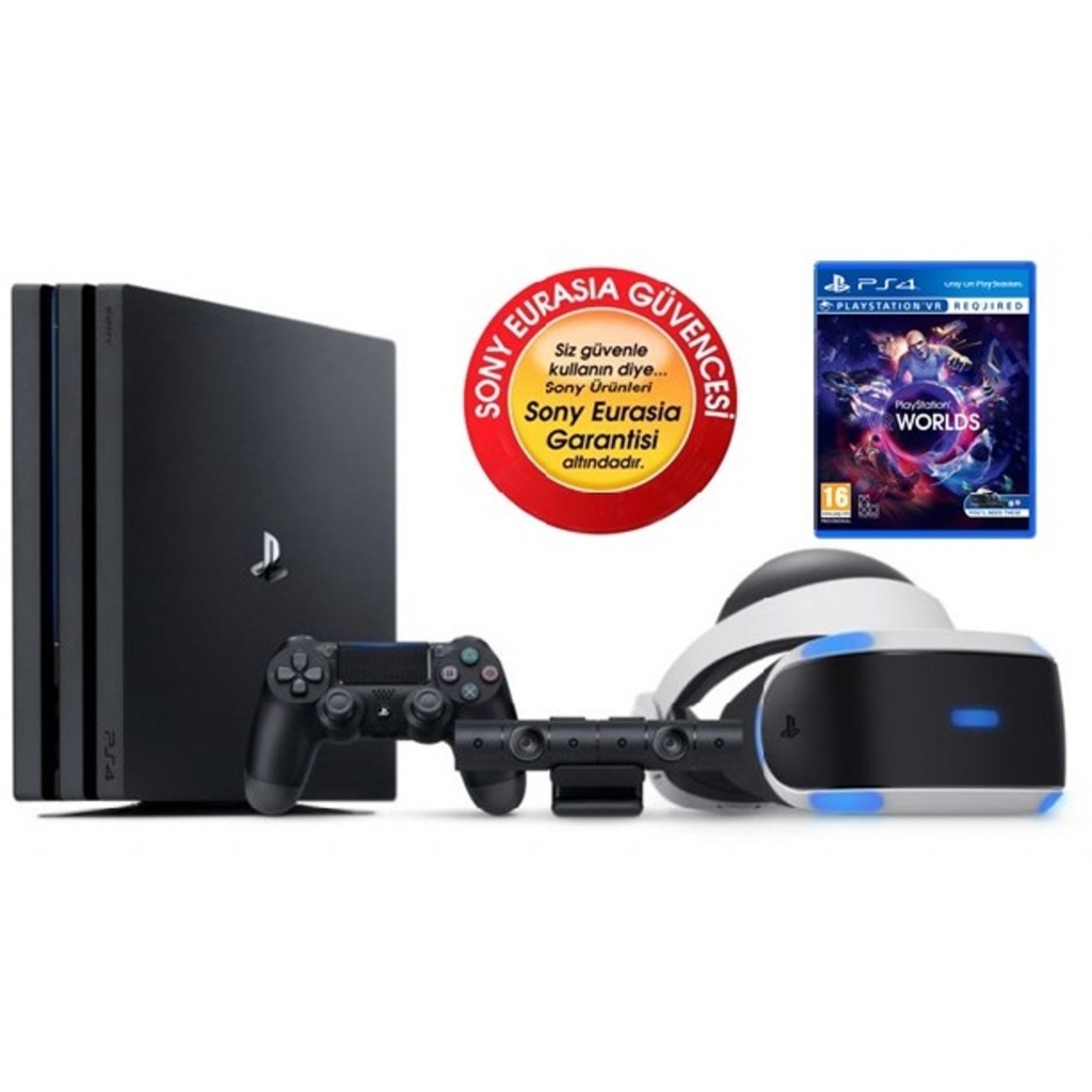 SONY PS4 PRO 1TB + VR + KAMERA + VR WORLDS OYUN