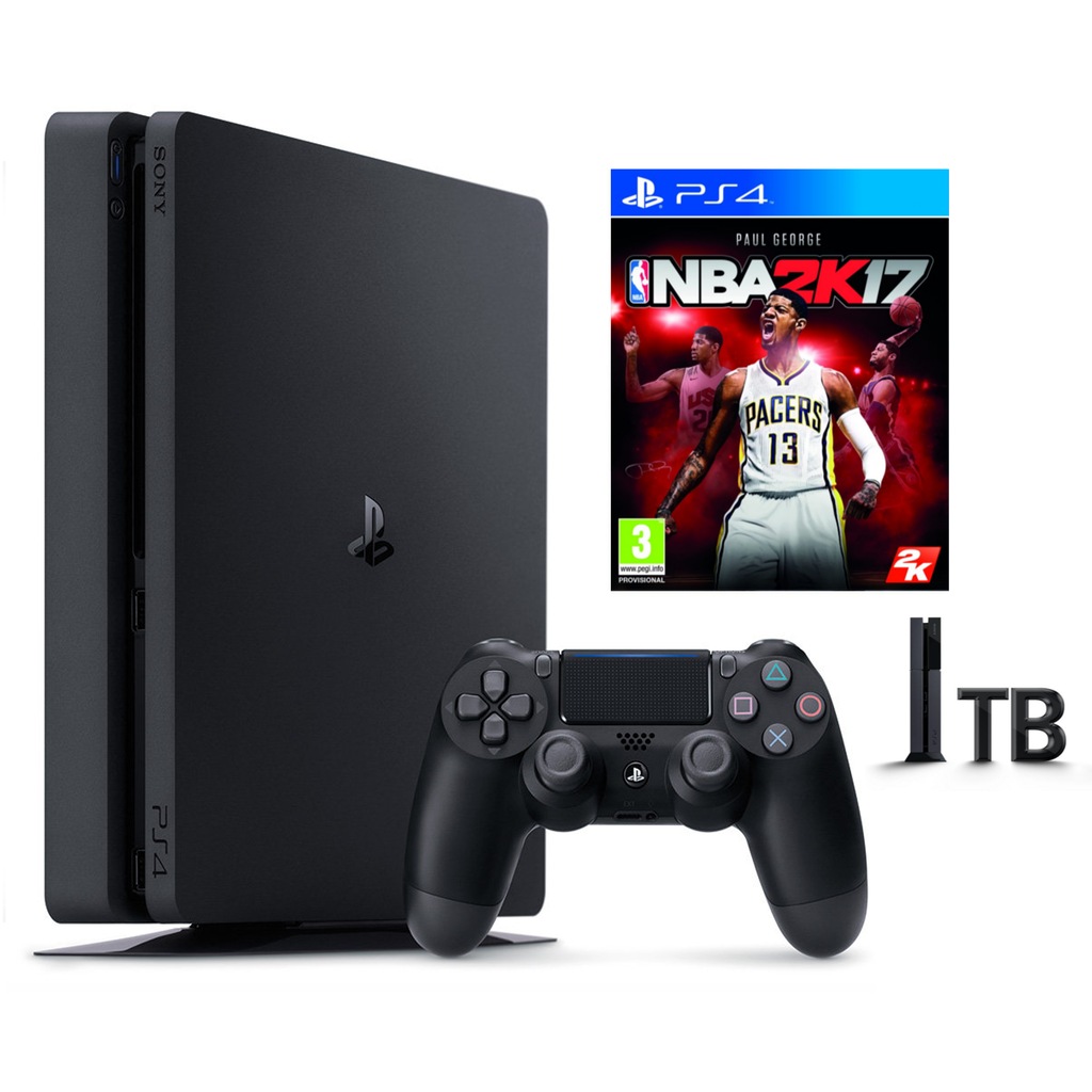 SONY PS4 SLIM 1 TB(CUH- 2016B) + NBA 2K17
