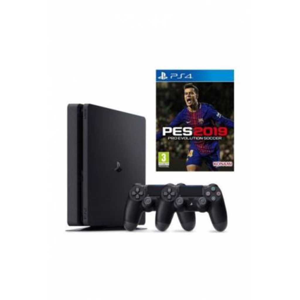 SONY PS4 SLIM 1 TB(CUH- 2218B) + PES 19 + 2 KOL