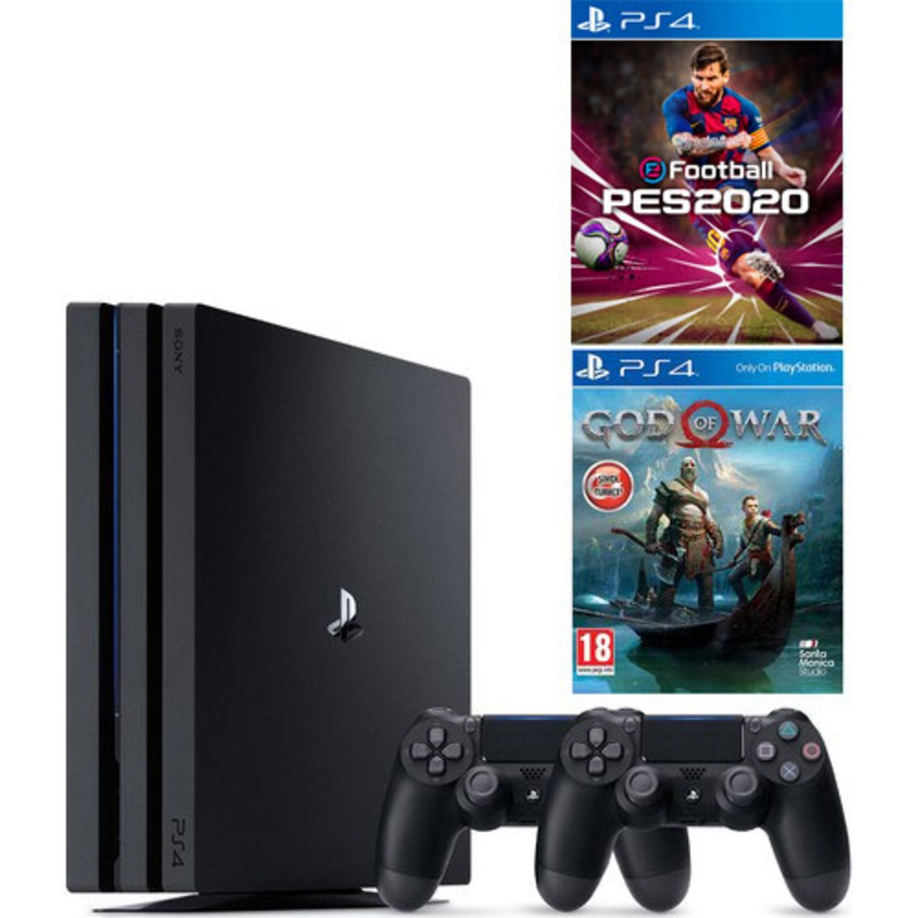 SONY PS4 PRO 1TB KONSOL + 2. KOL + PS4 GOD OF WAR + PS4 PES 2020