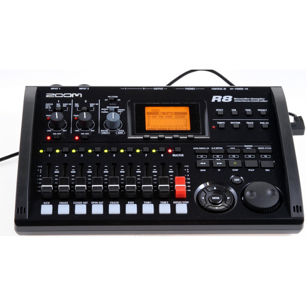 zoom r8 multitrack sd recorder controller and interface