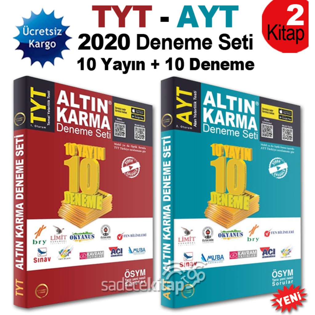Altın Karma TYT AYT Deneme Seti 10+10 Adet 2020 / Ücretsiz Kargo