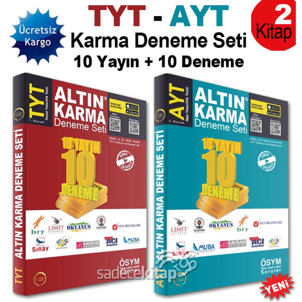 Altın Karma TYT AYT Deneme Seti 10+10 Adet - Ücretsiz Kargo