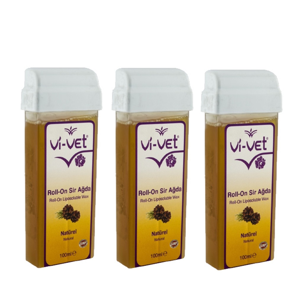 Vivet Kartuş Roll On Sir Ağda Naturel Sarı 100 Ml 3'lü