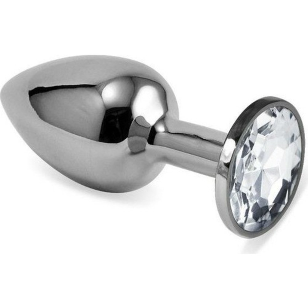 JW Gümüş Metal Mor Taşlı Lüks Anal Plug Anal Tıkaç Anal Tıpa 9 cm