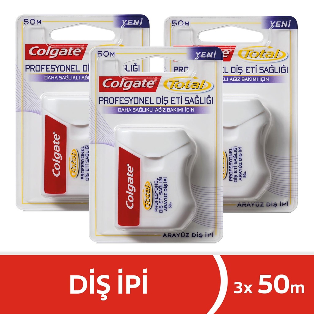 Colgate Total Pro Diş Eti Sağlığı Diş İpi 50 Mt 3'lü Set