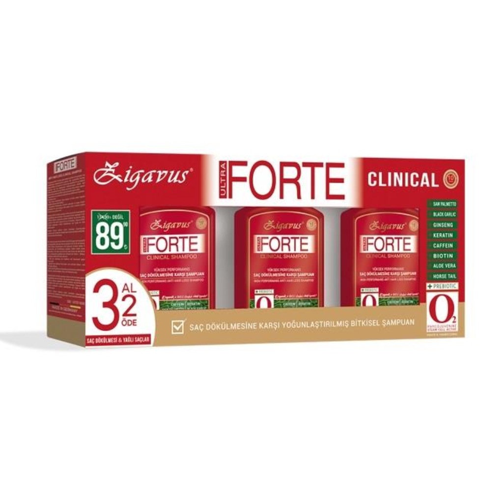Zigavus Ultra Forte Clinical Şampuan 300ml Yağlı Saç 3 Al 2 Öde
