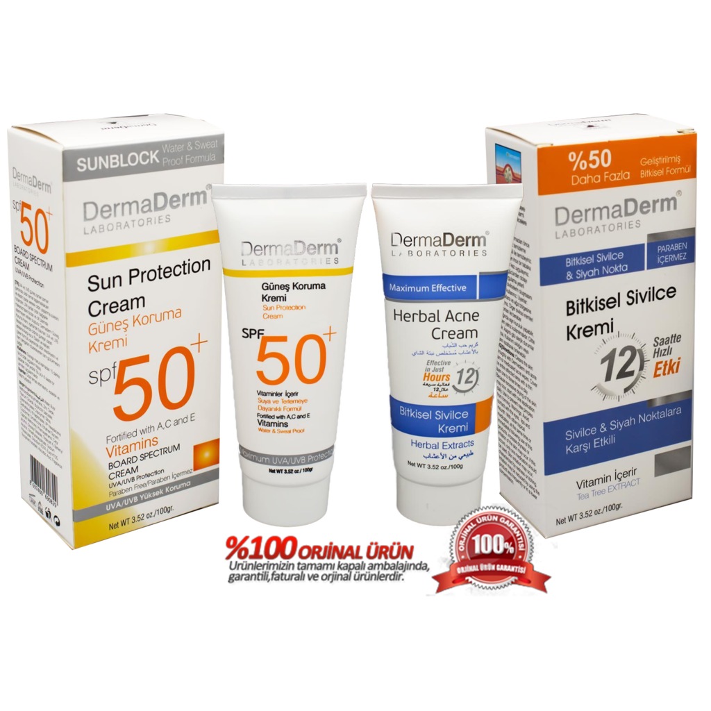 Dermaderm SPF 50+ Faktör Güneş Kremi ve Dermaderm Sivilce Kremi Fiyatları ve Özellikleri