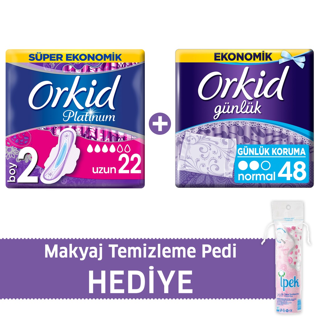 Orkid Platinum Hijyenik Ped Uzun 22�li + Günlük Ped 48�li