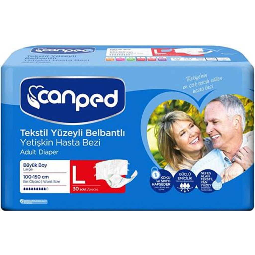 Canped Tekstil Belbantli Buyuk Boy Large Hasta Bezi 30 Lu 1 Paket Fiyatlari Ozellikleri Ve Yorumlari En Ucuzu Akakce