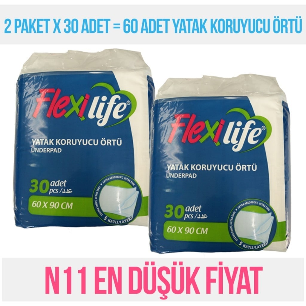 Flexilife Hasta Altı Bezi Serme Yatak Koruyucu ( 90*60 ) 60 Adet