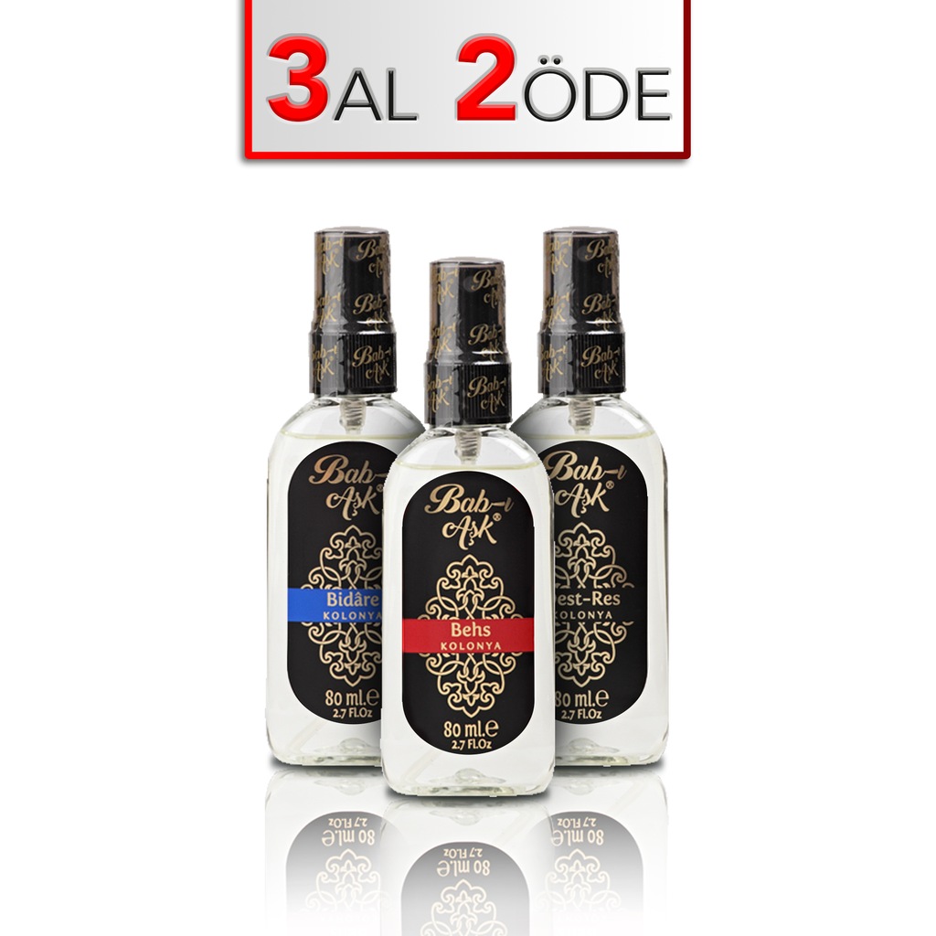 Bab-ı Aşk Parfümlü Kolonya-80 ml- 3 Al 2 Öde