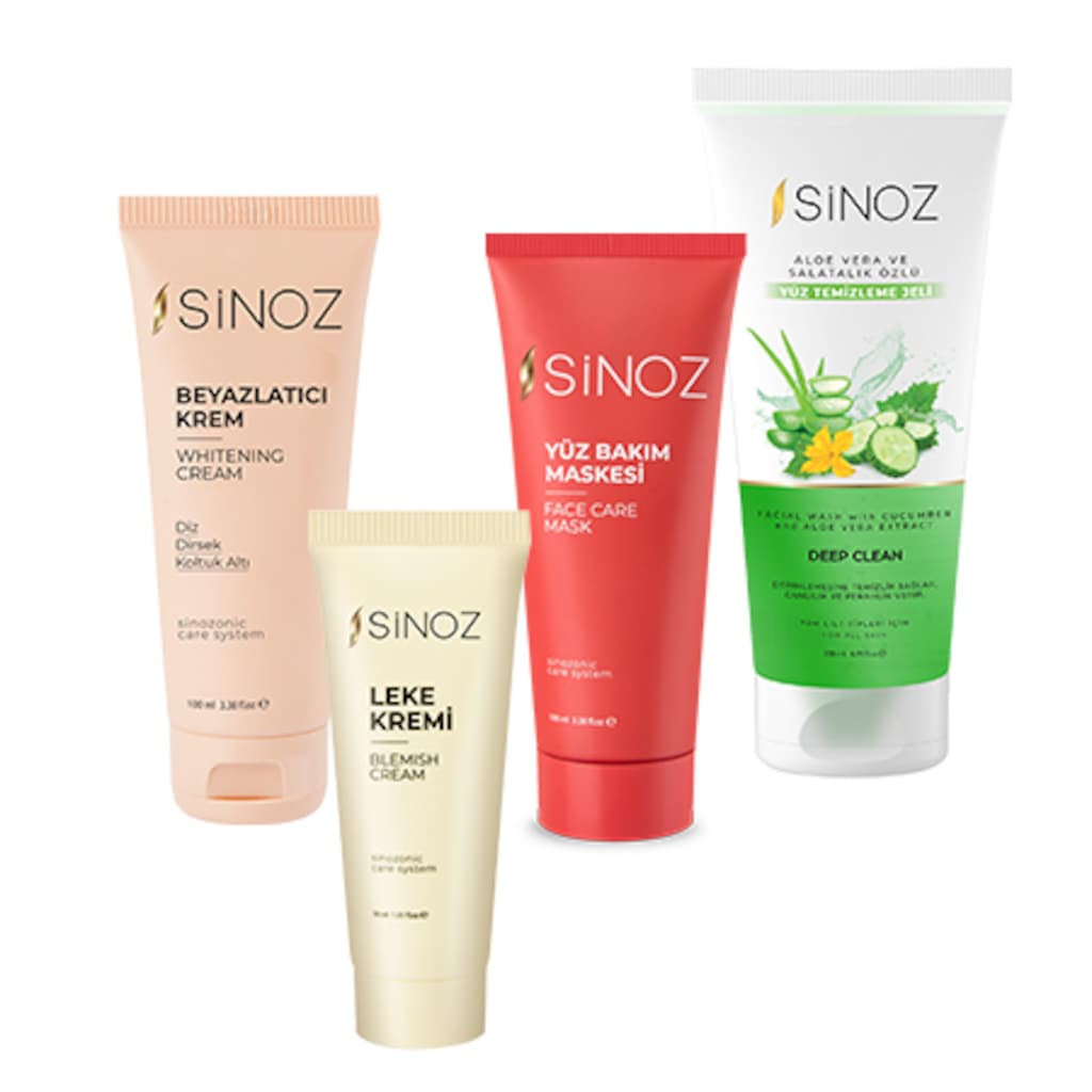 Sinoz Leke Kremi + Beyazlatıcı Krem + Maske + Temizleme Jeli