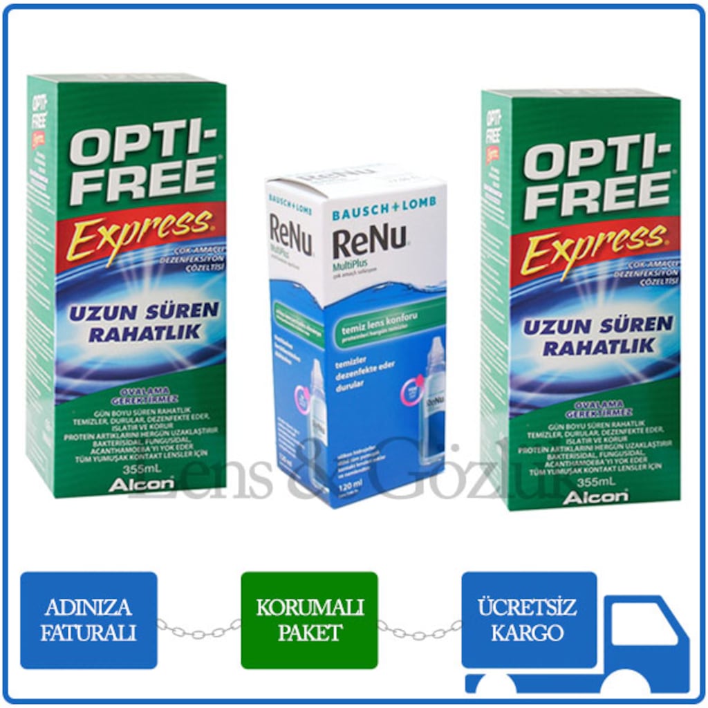 Opti Free 355ml 2 adet + Renu 120ml Lens Solüsyonu