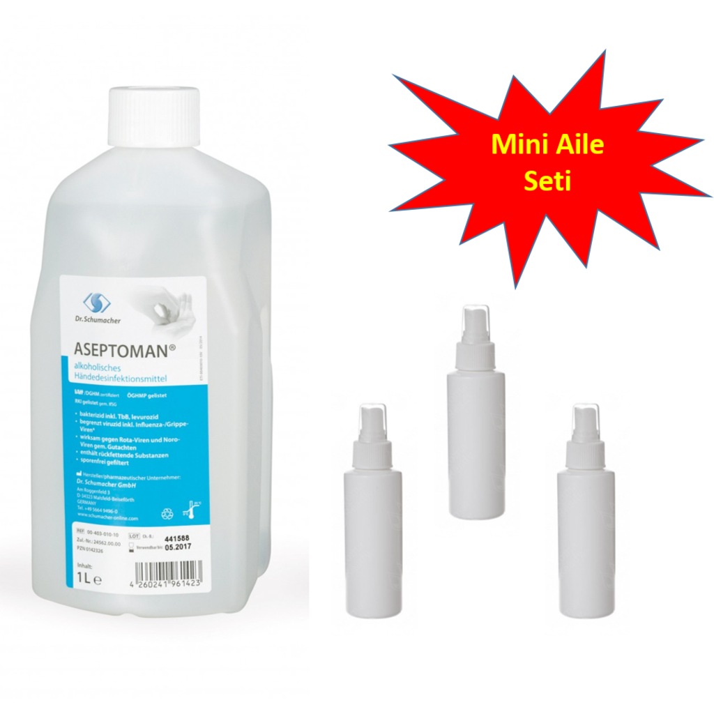 Dr Schumacher ASEPTOMAN 1000 ml El Dezenfektanı Mini Aile Seti