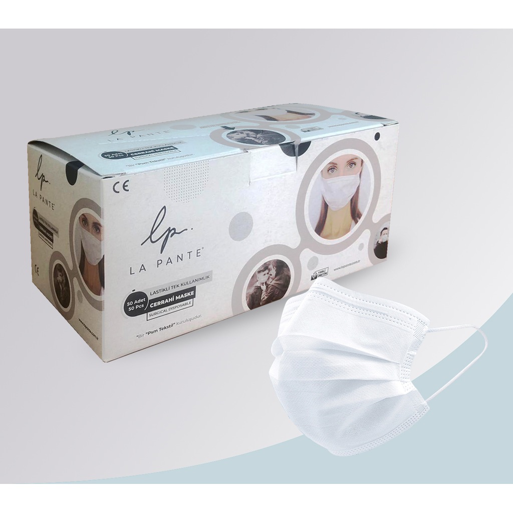 50'LİK CERRAHİ MASKE 3 KATLI BURUN TELLİ