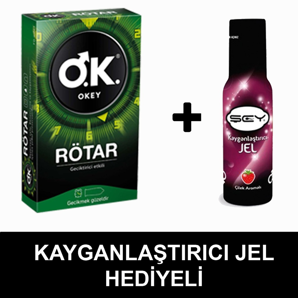 Okey Prezervatif Rötar 10Lu +Kayganlaştırıcı Jel Hediyeli!
