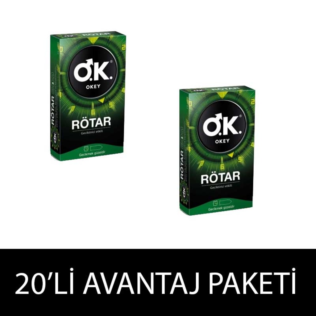 Okey Prezervatif Rötar 20'Lİ FIRSAT PAKETİ GECİKTİRİCİ ETKİLİ
