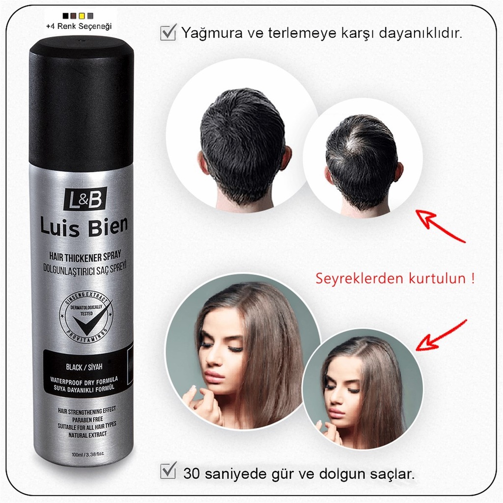 Luis Bien En Yeni Formul Hair Fiber Sac Dolgunlastirici Sprey Fiyatlari Ve Ozellikleri