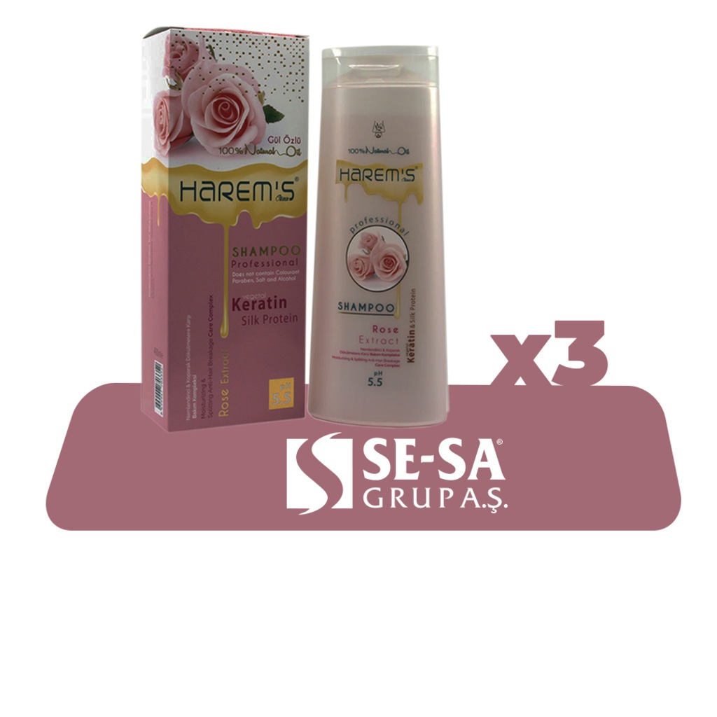 HAREMS GÜL ÖZLÜ ŞAMPUAN 3'LÜ PAKET