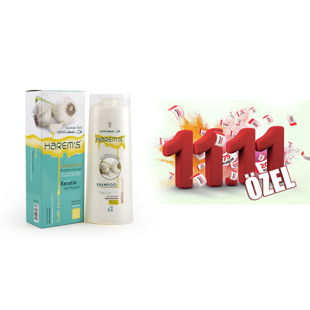 YIPRANMIŞ SAÇLAR İÇİN SARIMSAKLI ŞAMPUAN 375ML HAREMS