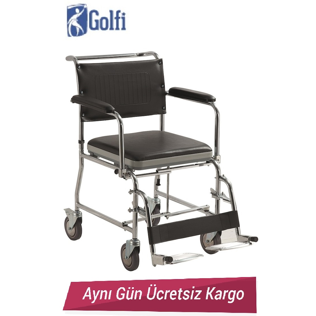 Golfi 5K Tekerlekli Klozet Tuvalet Sandalyesi Banyo Sandalyesi