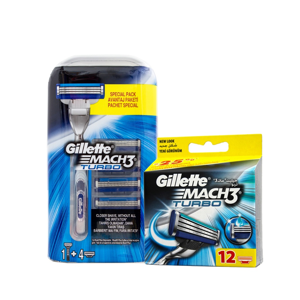 Gillette Mach 3 Turbo 1up Tıraş Makinesi 16 Başlık