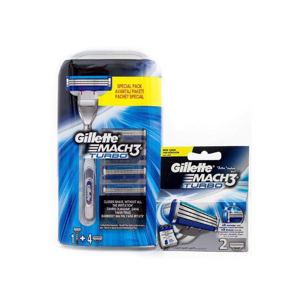Gillette Mach-3 Turbo Tıraş Makinesi + 7 Başlık