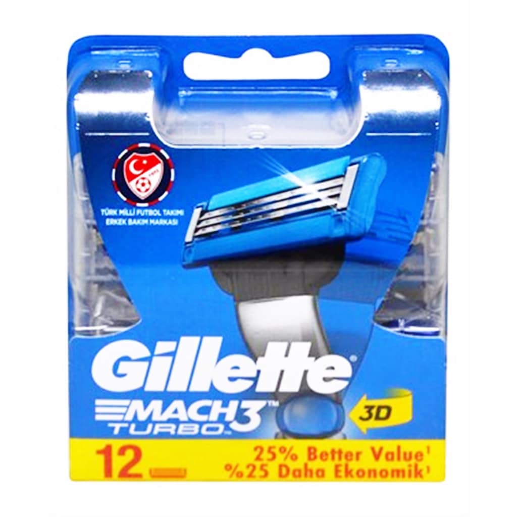 Gillette Mach3 Turbo 3D 12'li Yedek Yeni Ürün