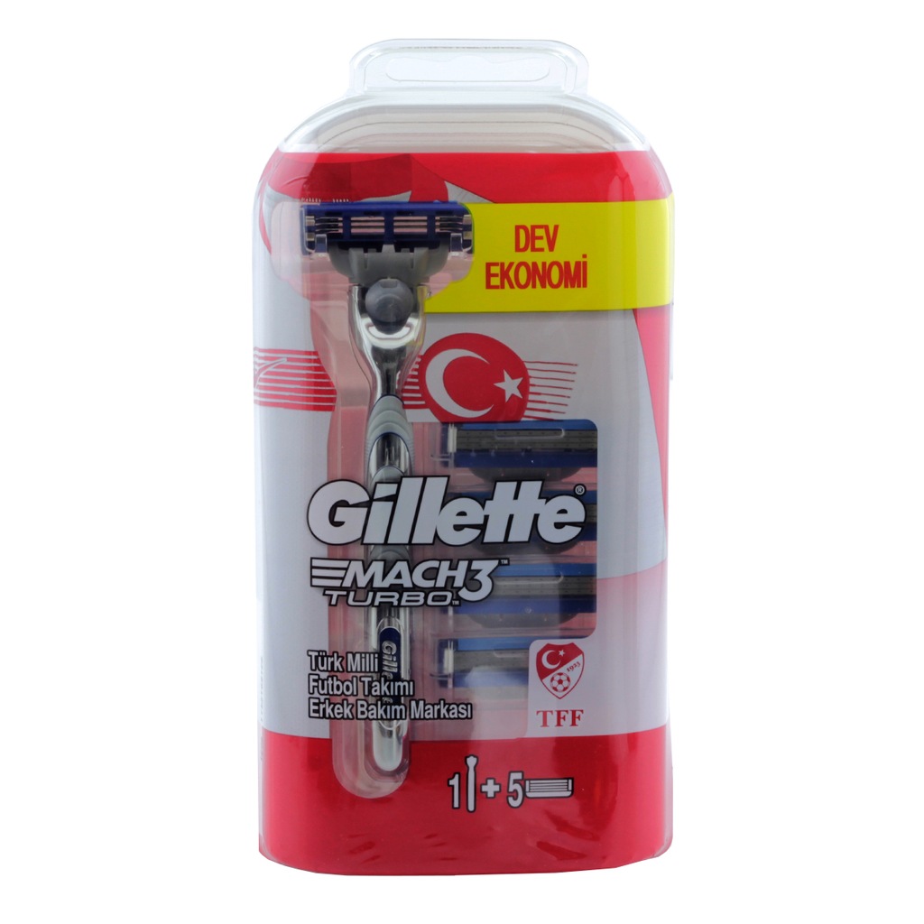 Gillette Tıraş Makinesi Mach-3 Turbo+5 Başlık.