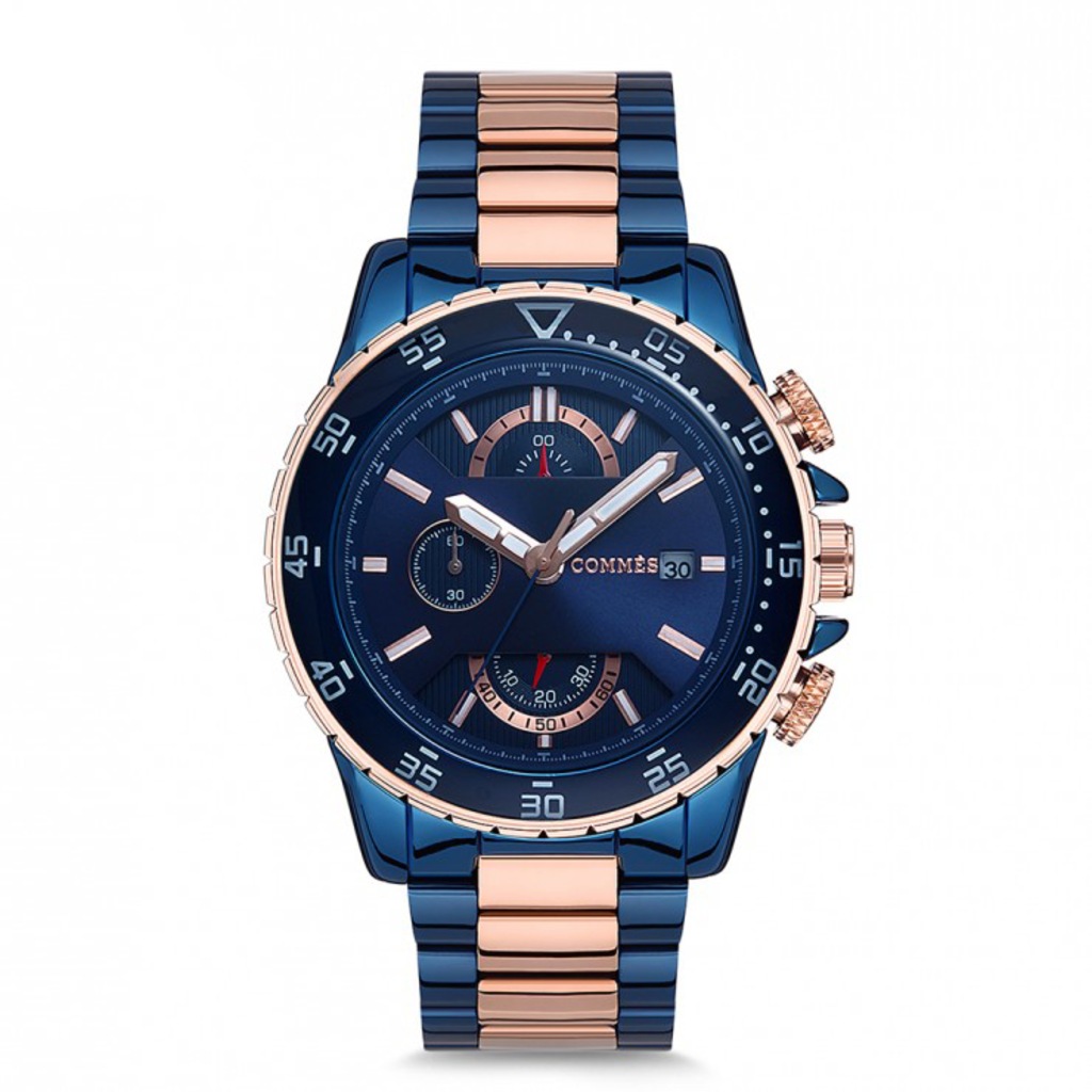 Commes Çelik Kronometreli Blue Rose Erkek Kol Saati 0150R-MRRRM
