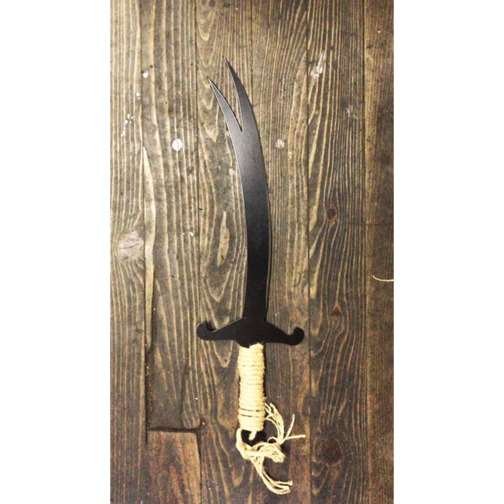 Dekoratif Zülfikar Çelik Kılıç - Parlak Siyah 55 cm - 009