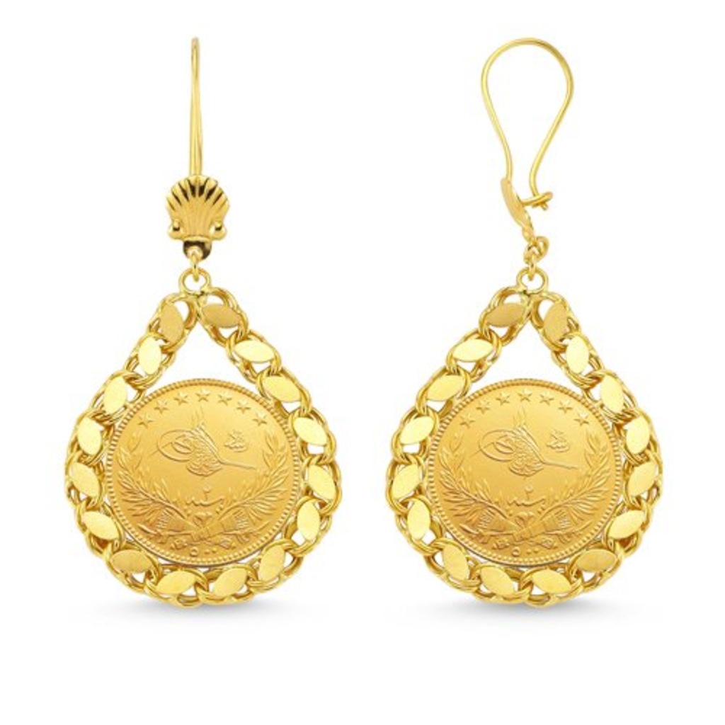 Pullu Yarım Reşat Altınlı 22 Ayar Altın Küpe Fiyatları ve