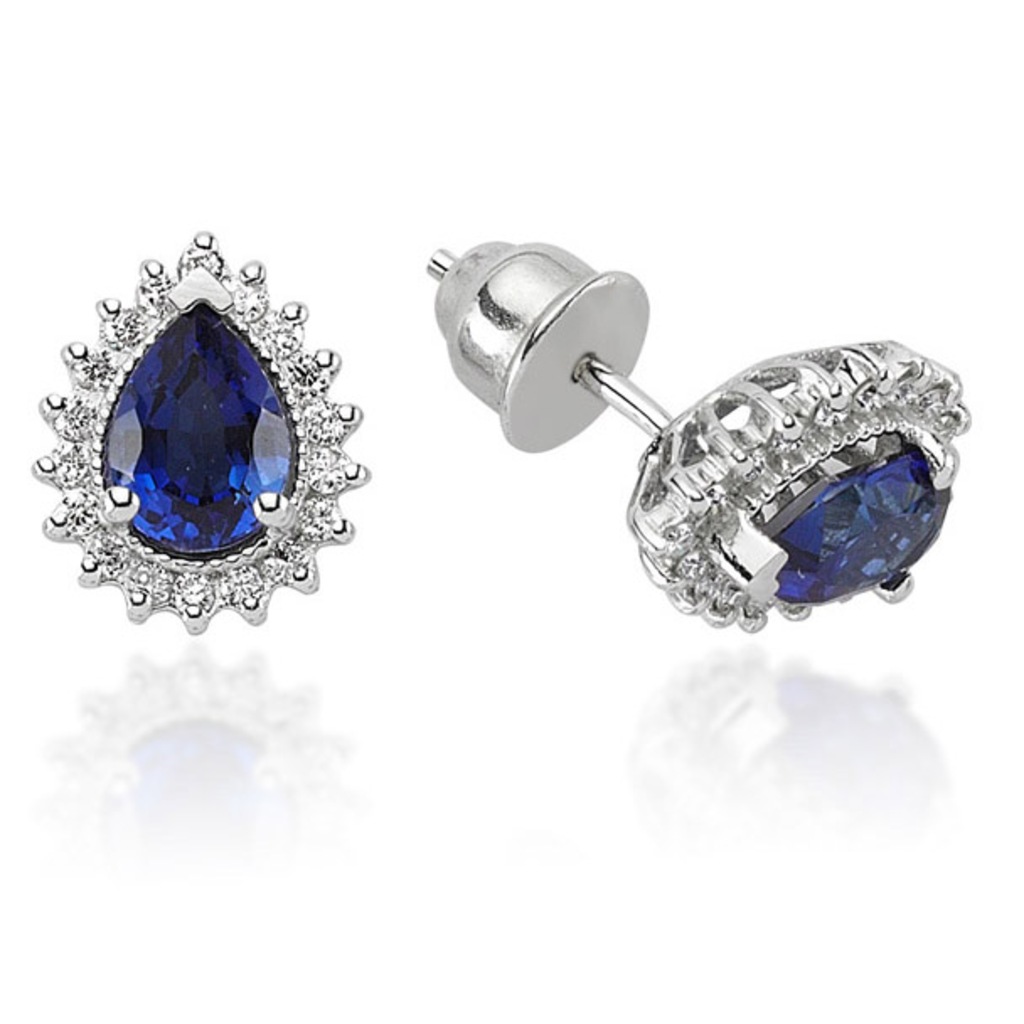 Emel Pırlanta 1.36 Ct. Pırlanta Safir Küpe