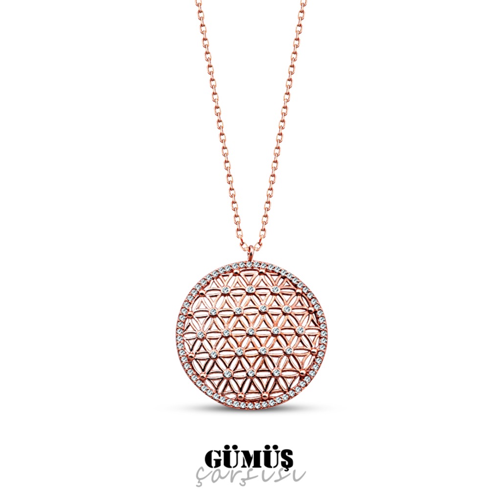 Yaşam Çiçeği Kolyesi,Rosegold Rengi