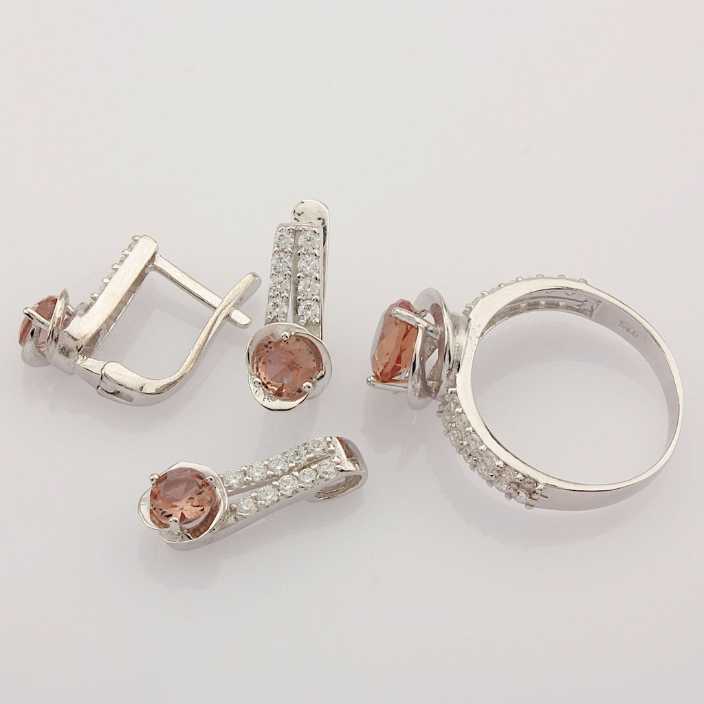 Zultanit Taşlı İkili Çubuk Zirkon Gümüş Set 925 Ayar