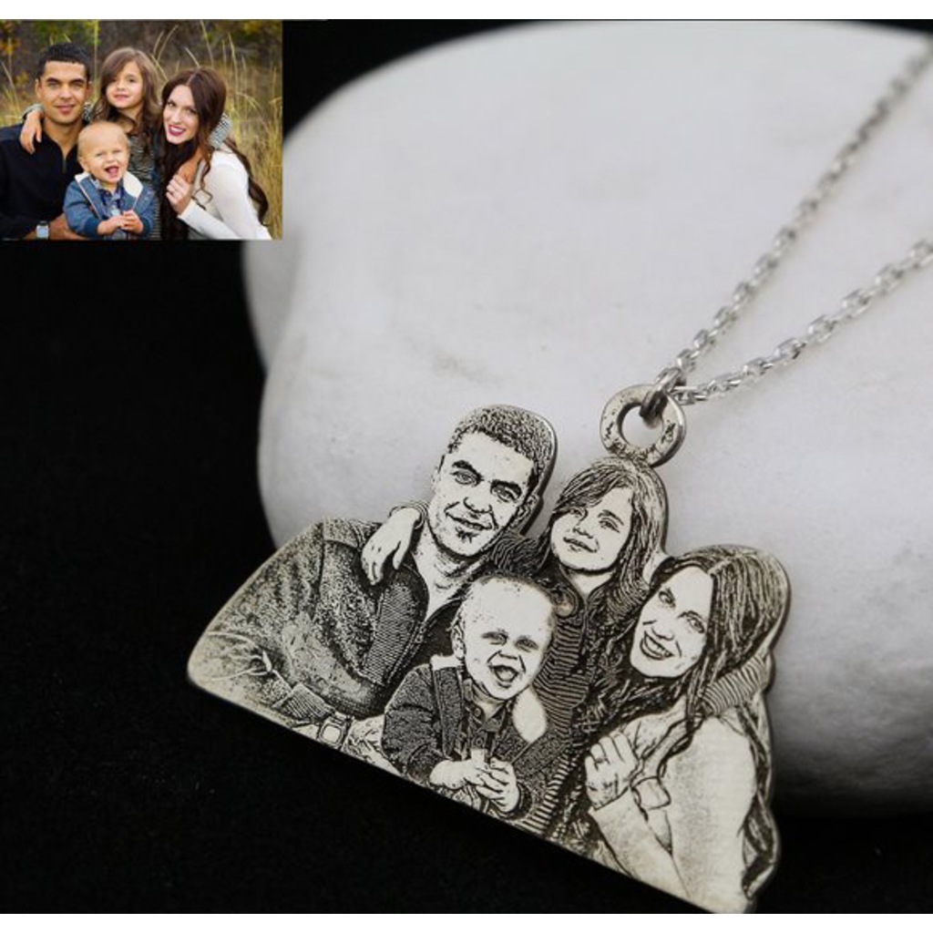 Fotoğraf Baskılı Gümüş Kolye Kişiye Özel