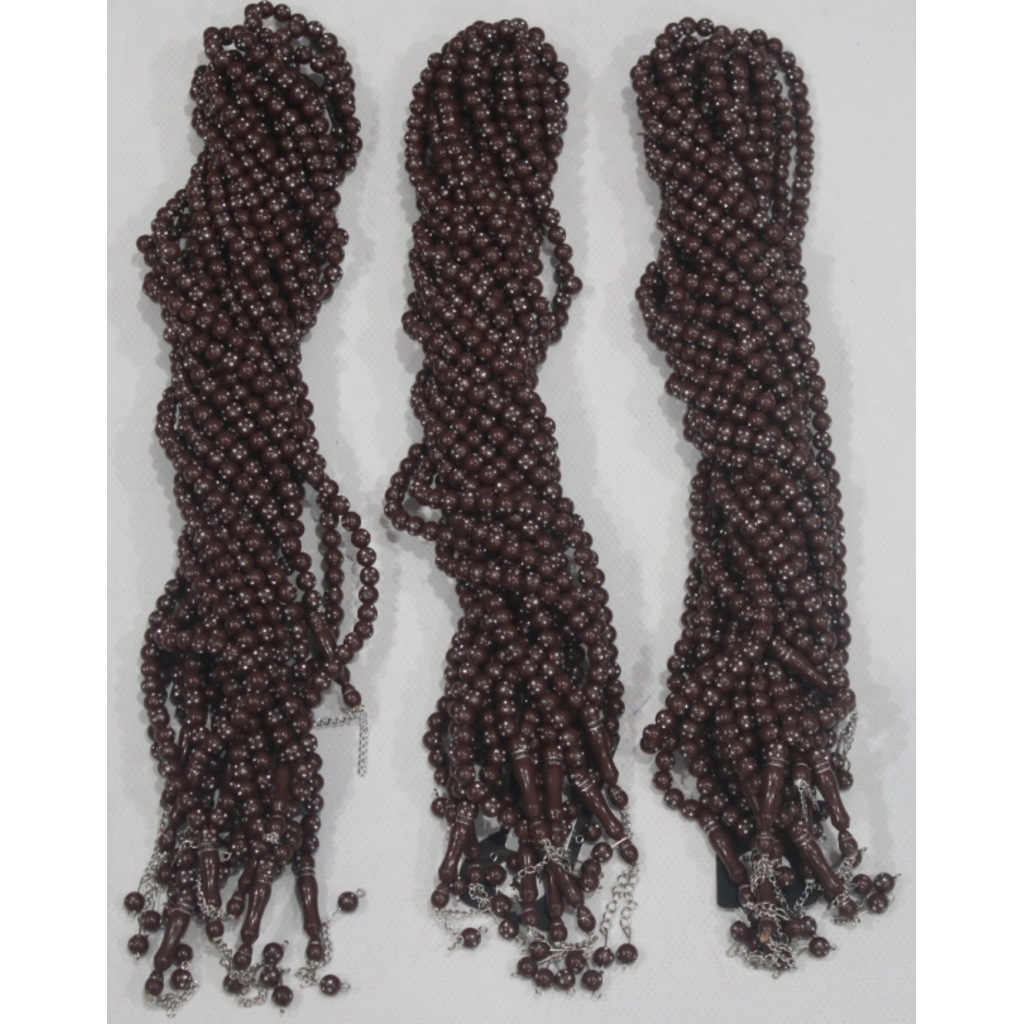 AYNALI TESBİH 99 LU 4141 (10 ADET) - KAHVE