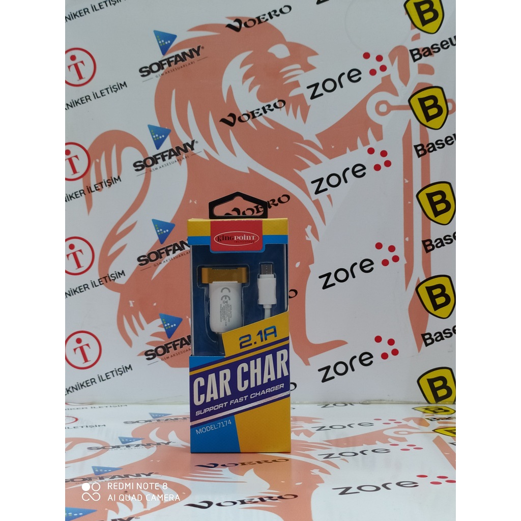 KİNGPOİNT 2.1 AMP TEK ÇIKIŞLI ANDROID ARAÇ ŞARJ ALETİ