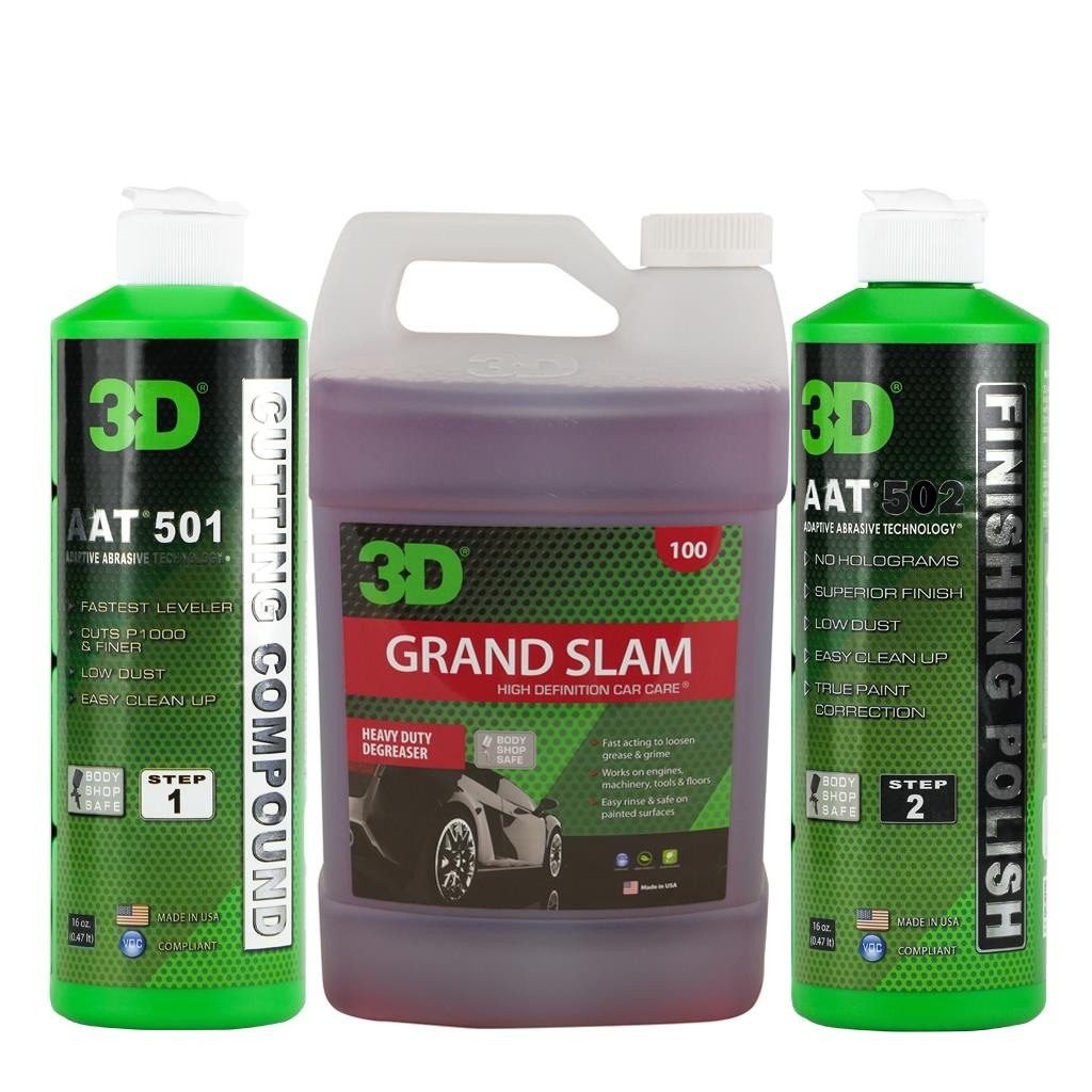 3d 501 Ve 502 Pasta Cila Seti + Grand Slam Motor Temizleme 3.79 L