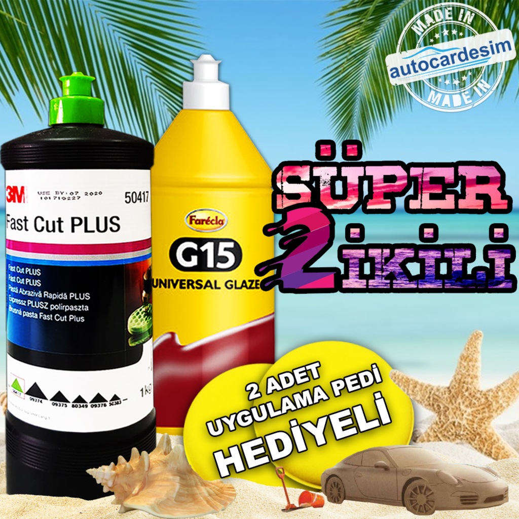 3m 50417 Çizik Giderici Pasta + Farecla G15 Hare Giderici Cila
