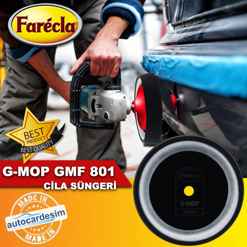 Farecla GMop GMF801 Siyah Cırtlı Polisaj Pasta Süngeri 8� 200mm
